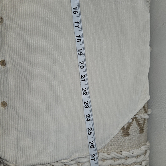 AYR Cream Shacket Corduroy Button Front Shirt Long Sleeve All Year Round XS - Picture 15 of 15